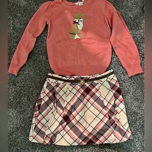 Janie and Jack Fox 2 Piece sweater and Skirt Set